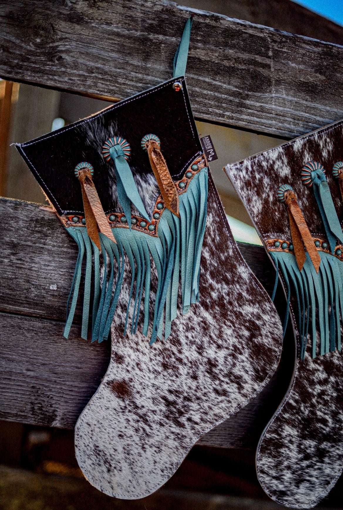 Cowhide Christmas Stocking