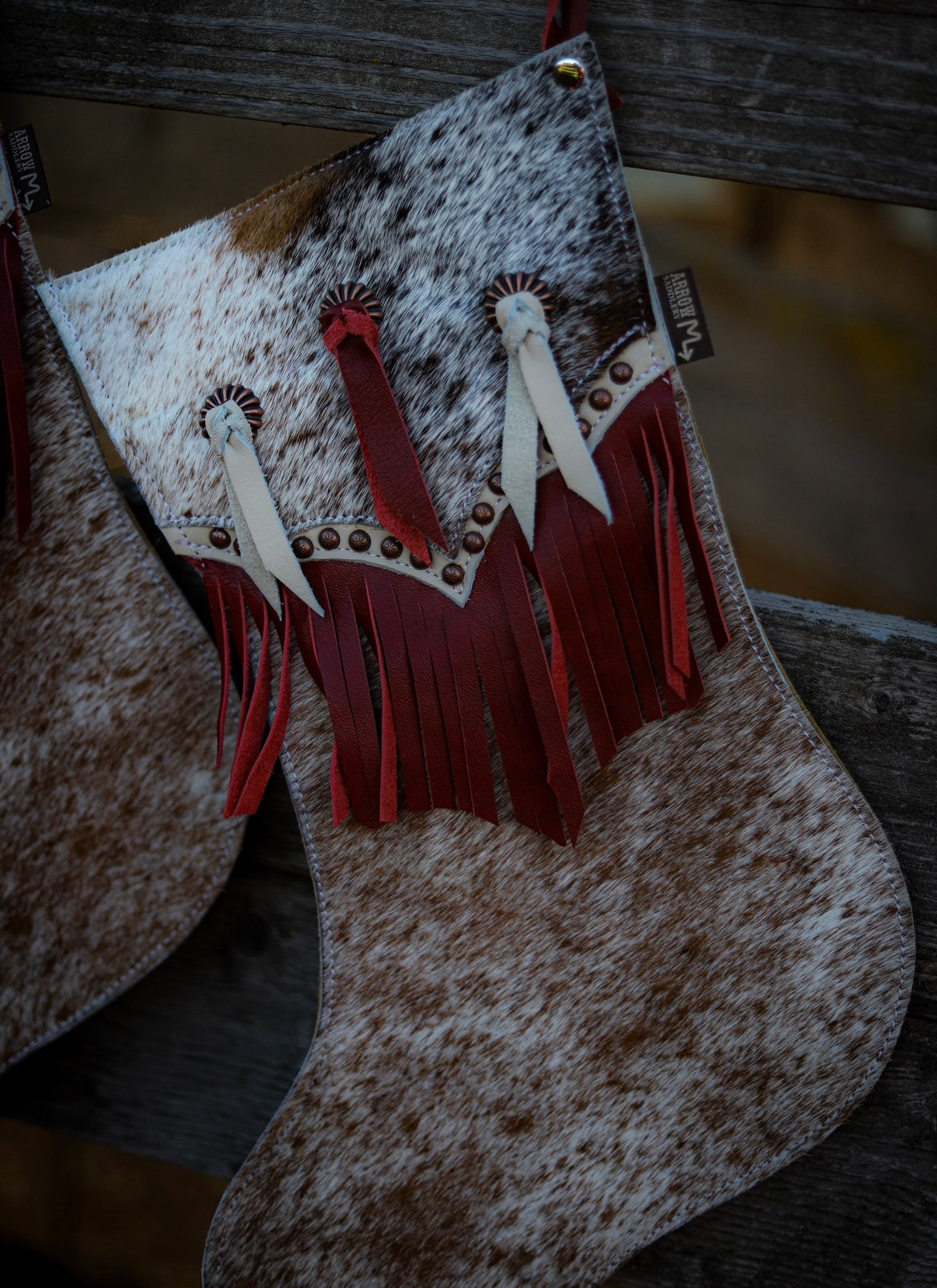 Cowhide Christmas Stocking