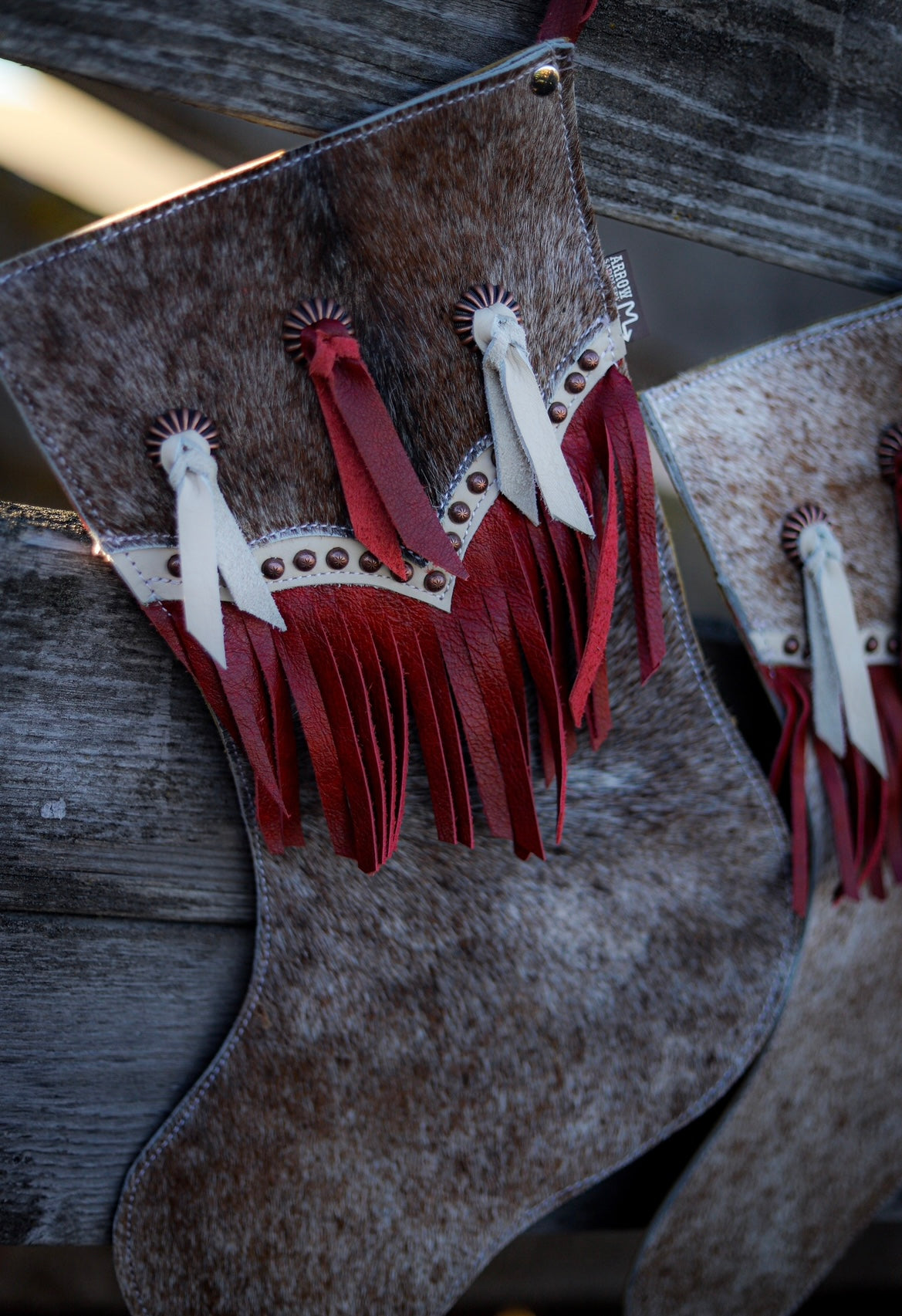 Cowhide Christmas Stocking