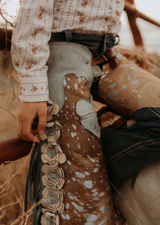 Wild Wind Denim and Petals Chaps