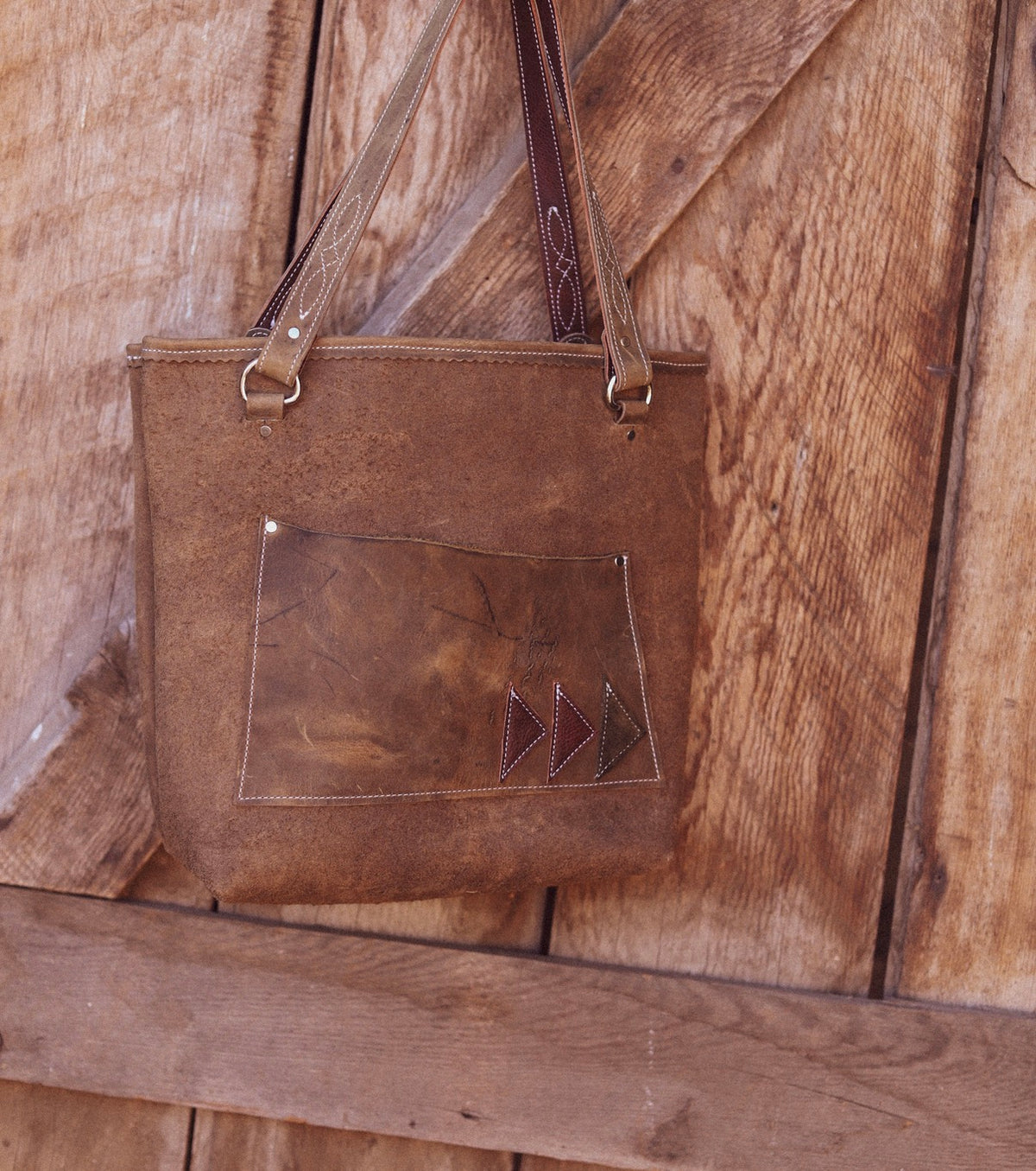 Barn Star Tote Mahogany and Olive