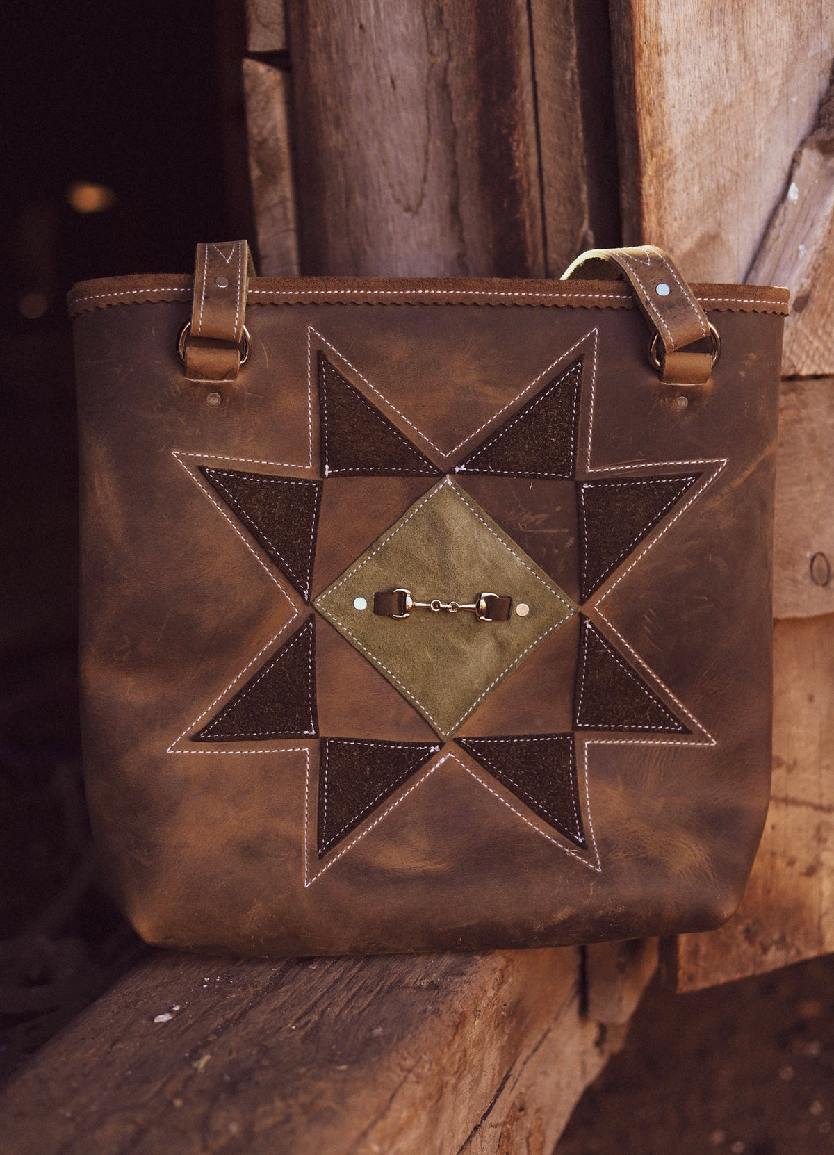 Barn Star Tote Olive and Sage