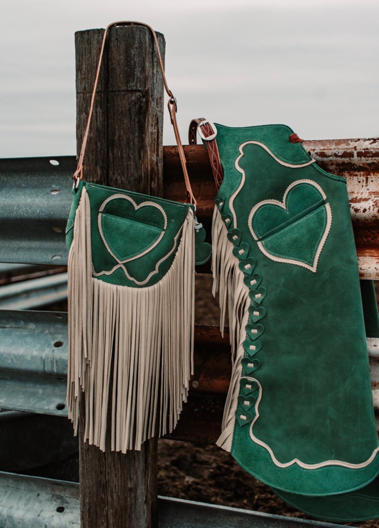 Forest Green Hearts Chaps Step Ins