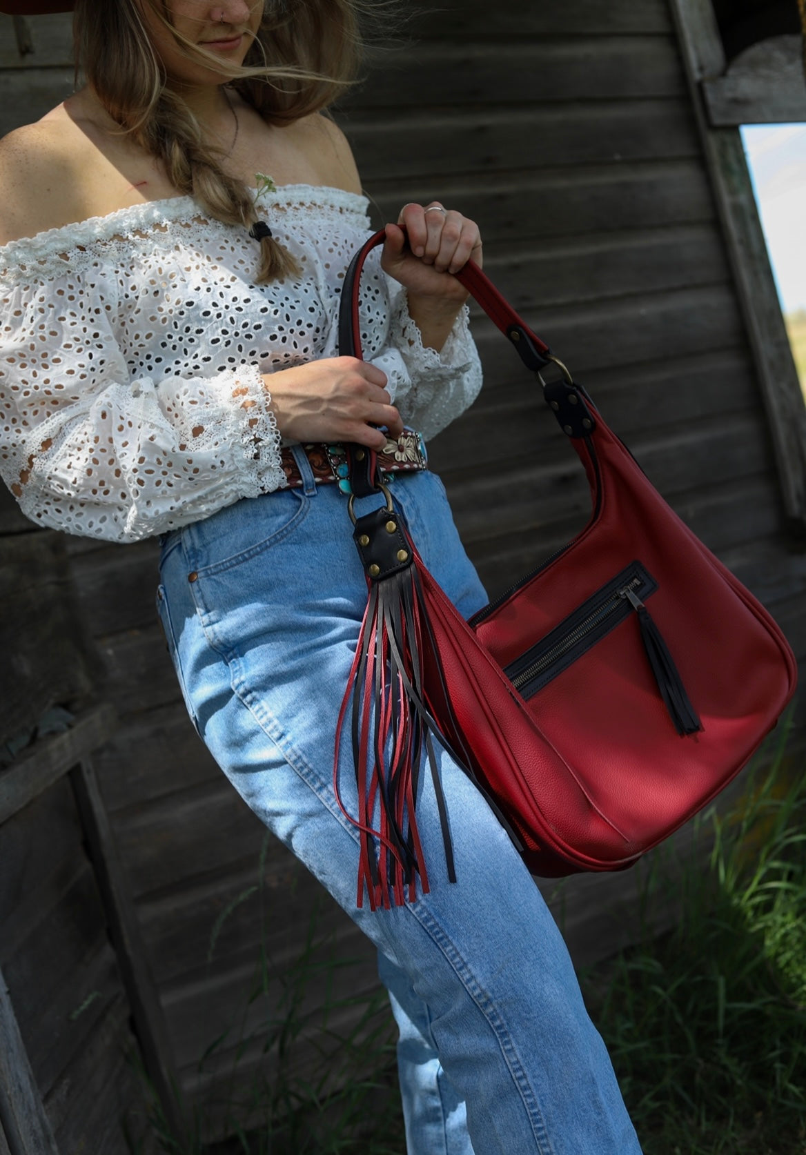 Cabernet Fringe Bag
