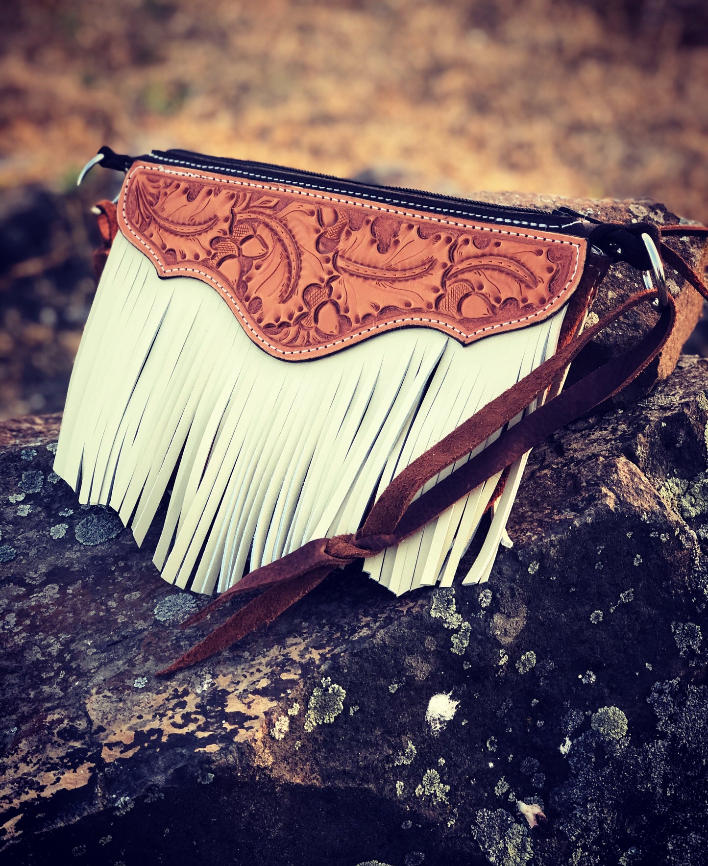 Oak Leafs and Fringe Wristlet
