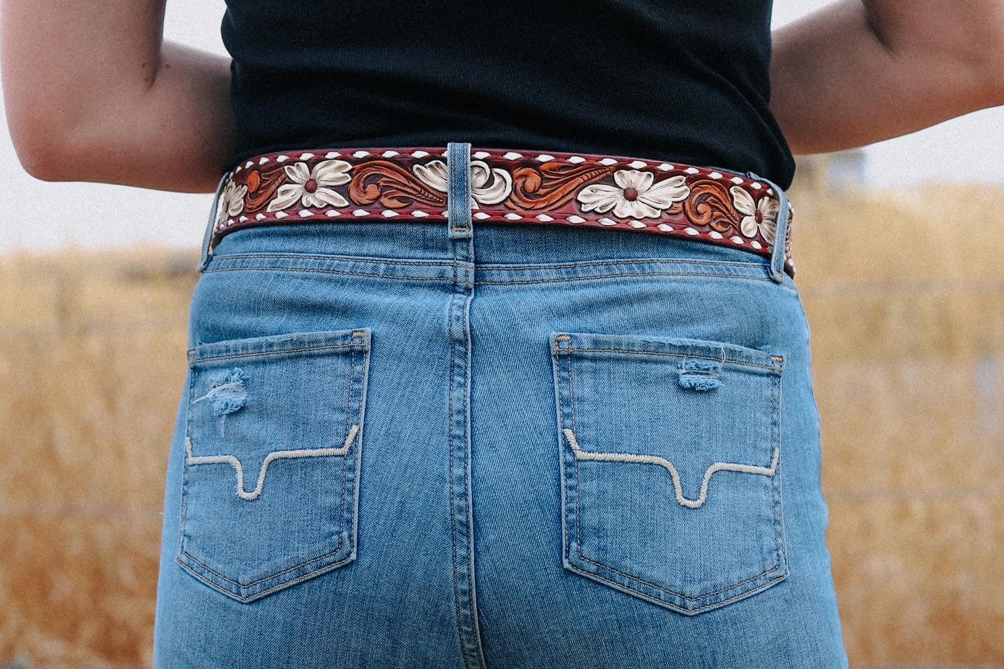 Mahogany Tooled Belt