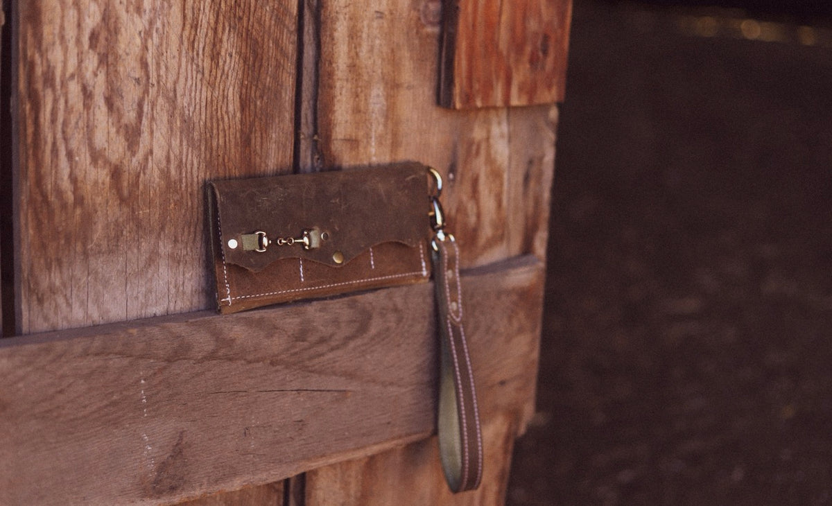 Barn Star Wristlet Wallet Olive and Sage