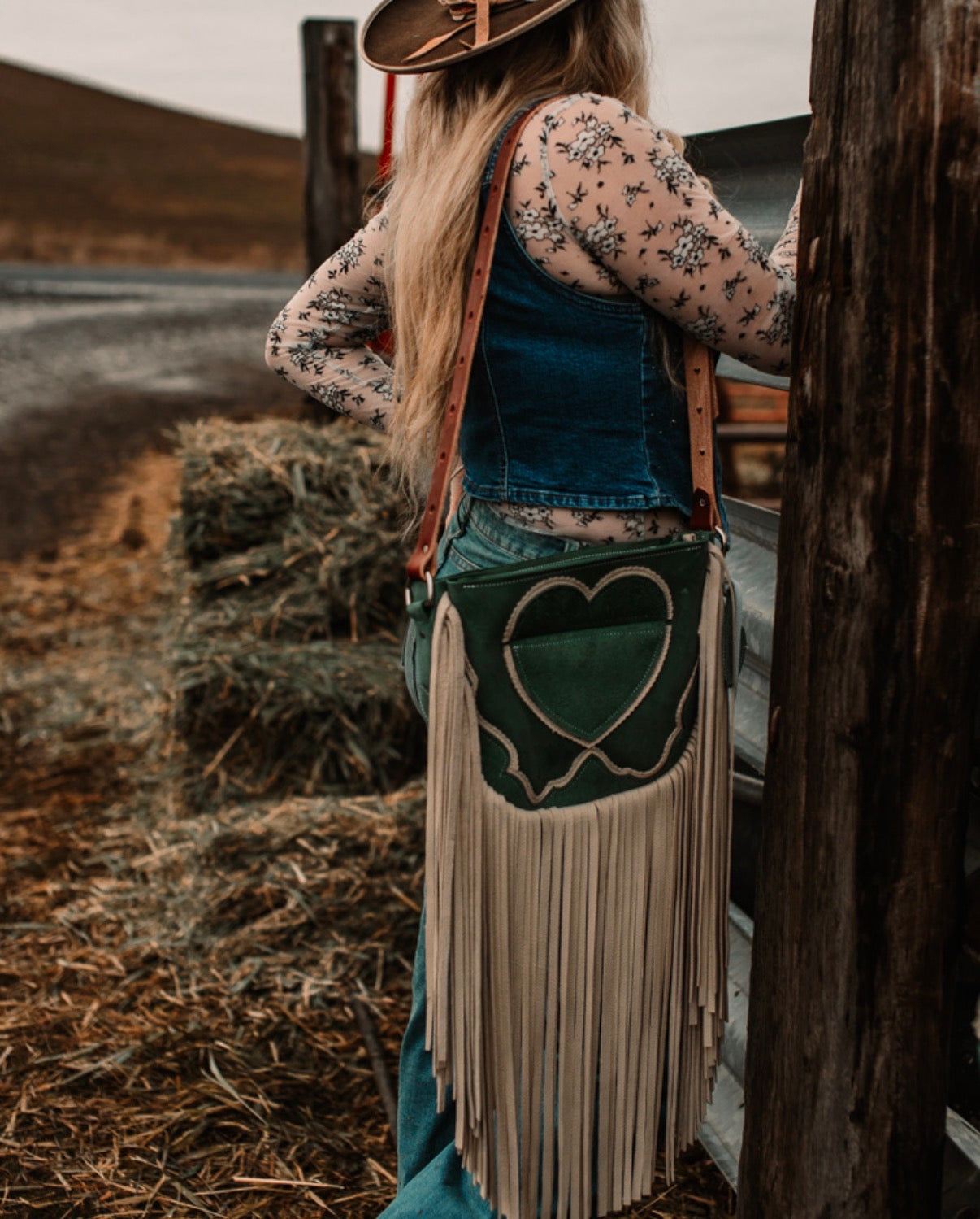 Green Hearts Chap Purse