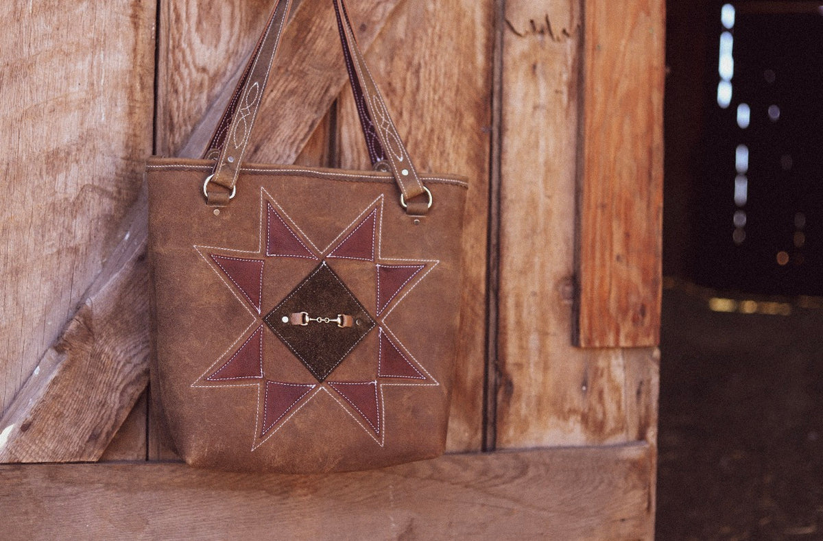 Barn Star Tote Mahogany and Olive