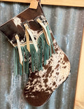 Cowhide Christmas Stocking