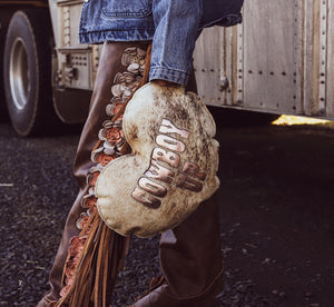 “Cowboy Up” Heart Pillow