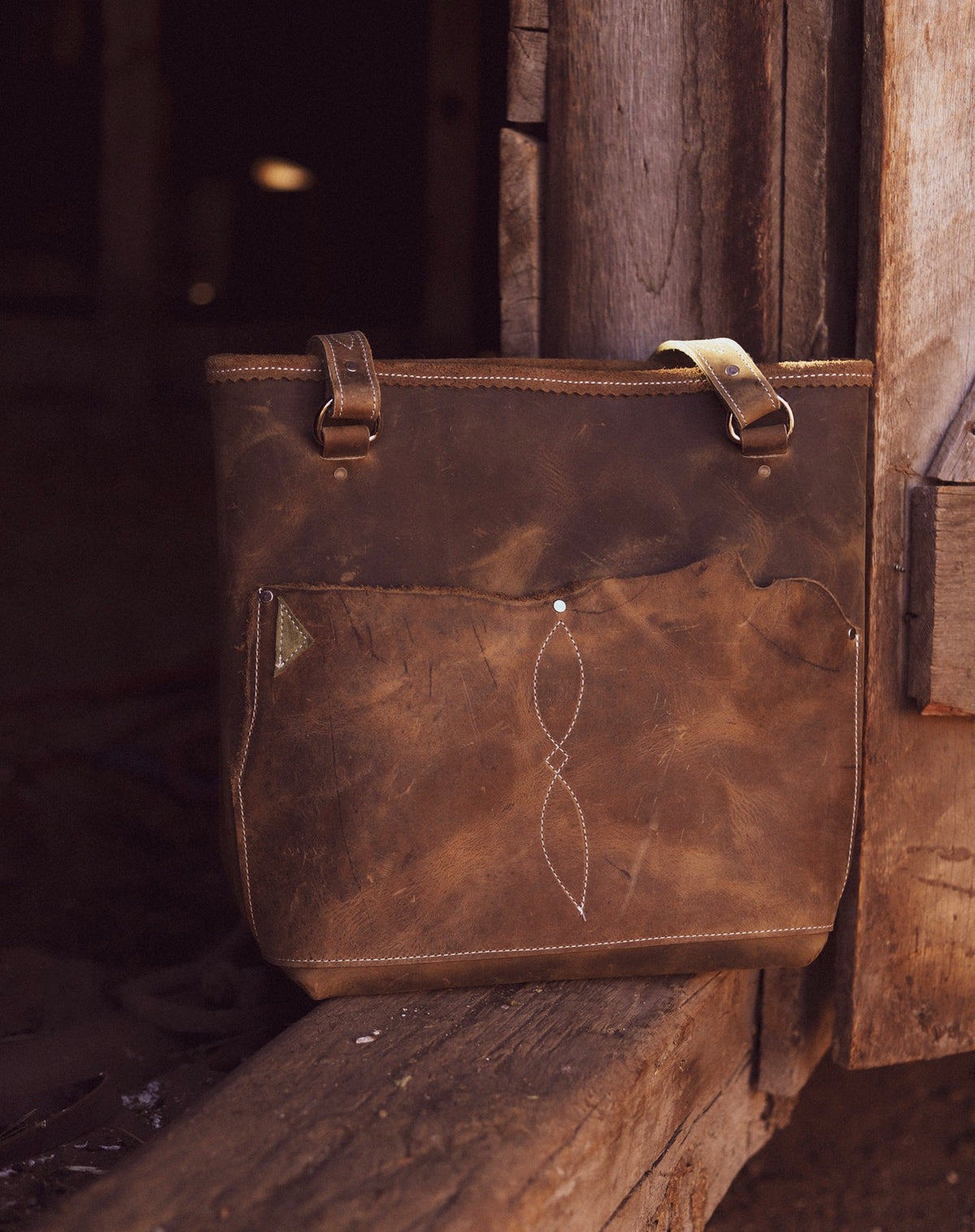 Barn Star Tote Olive and Sage