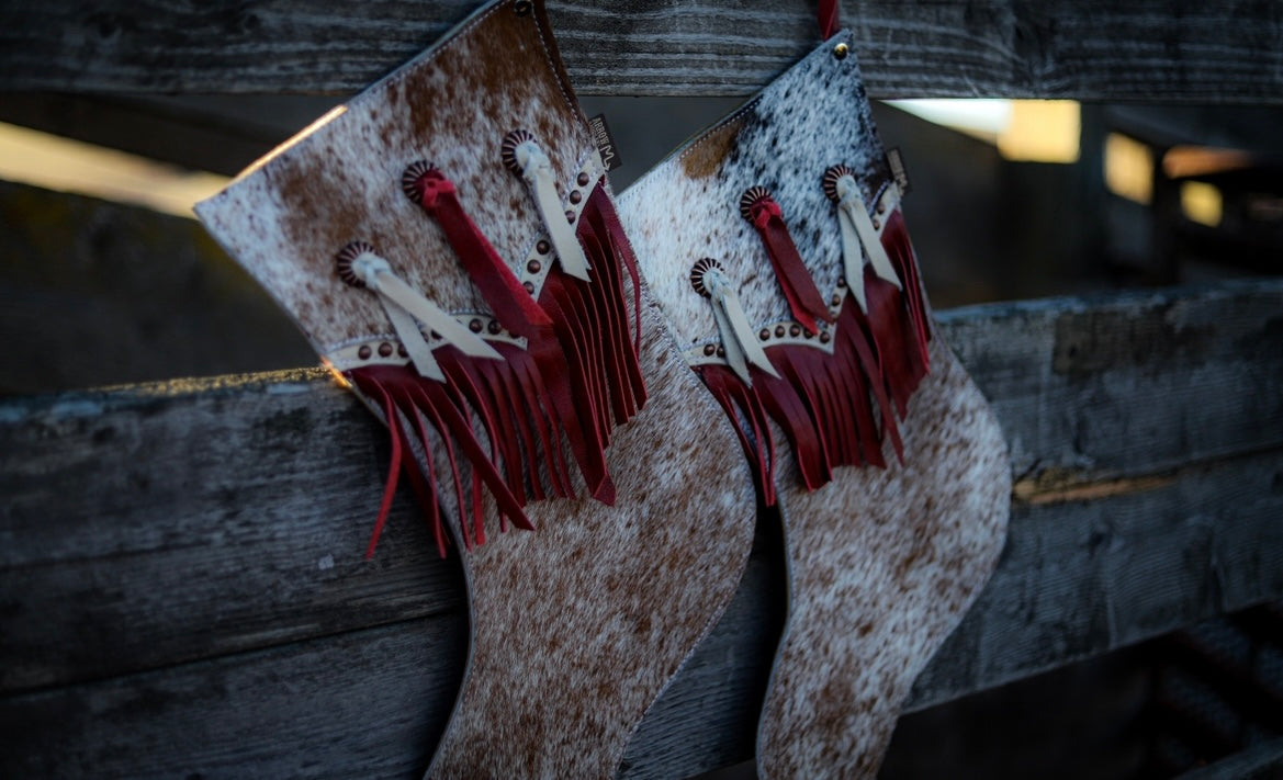 Cowhide Christmas Stocking