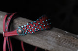 Pink and Turquoise Whipstitch Headstall