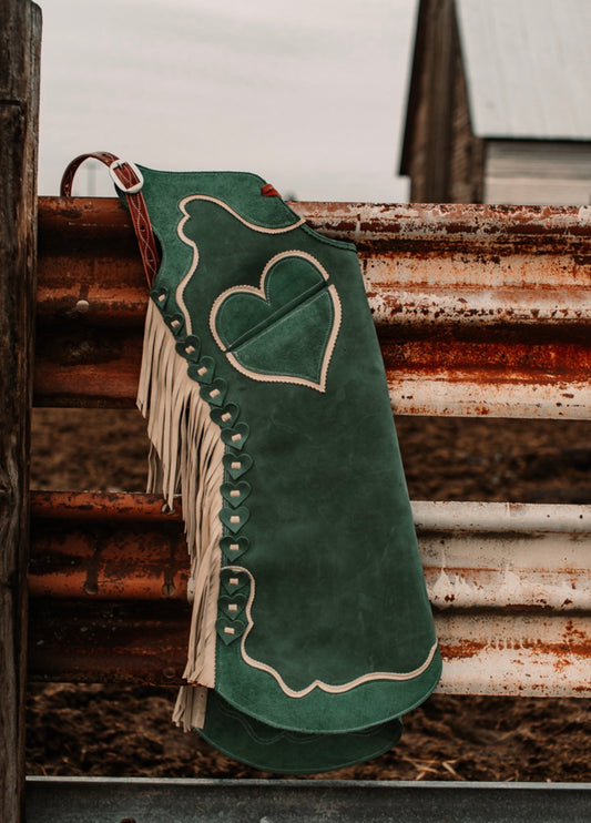 Forest Green Hearts Chaps Step Ins