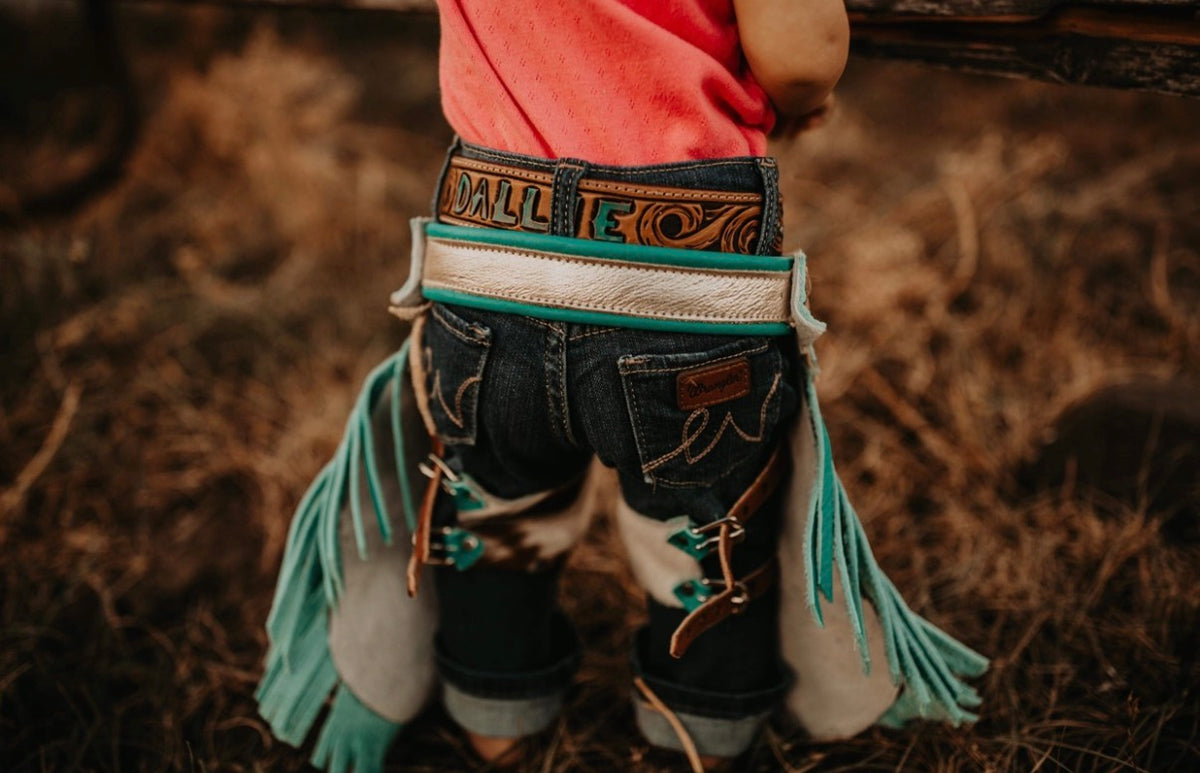Tooled Toddler Name Belt