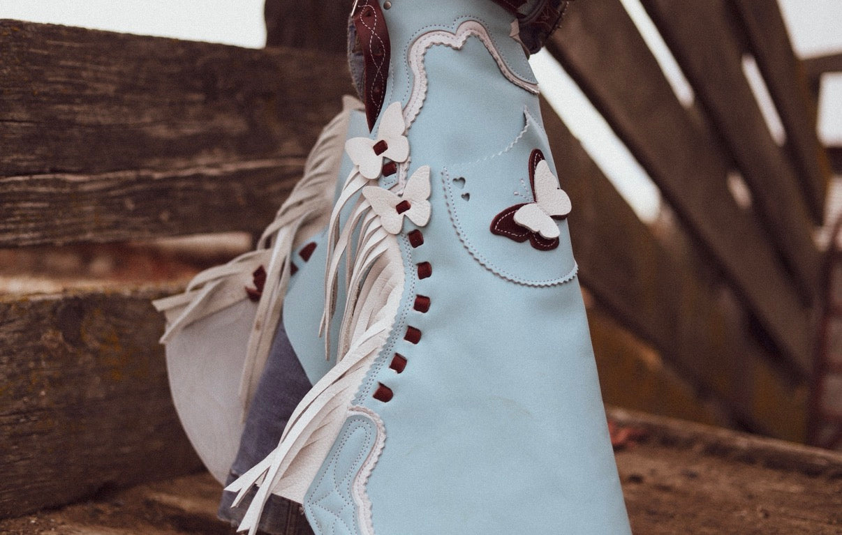 Sky Blue Butterfly Youth Step Ins