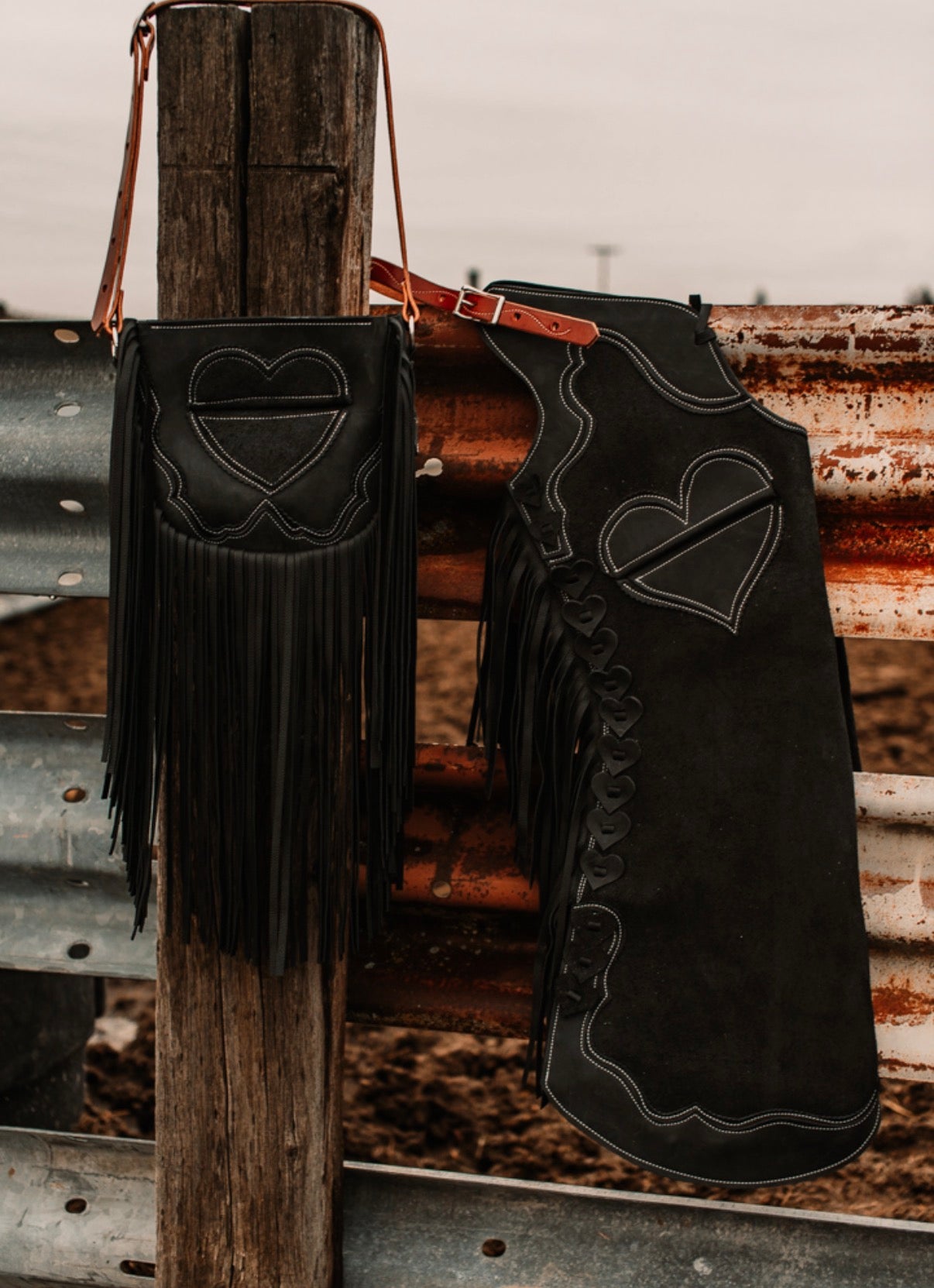 Black Hearts Chaps Step Ins