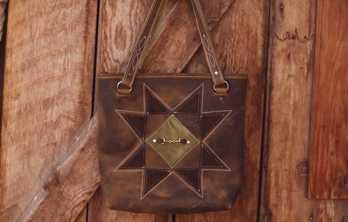 Barn Star Tote Olive and Sage