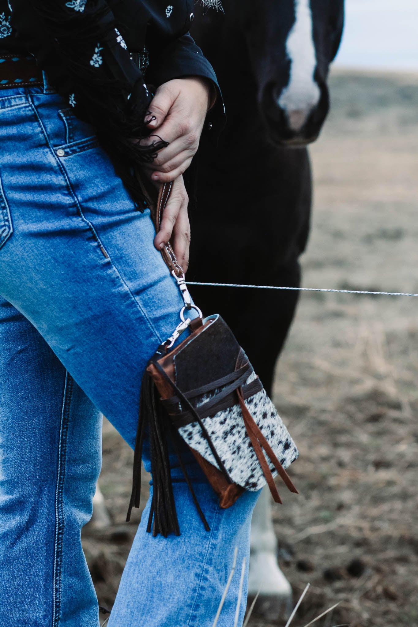 Cowhide Wristlet