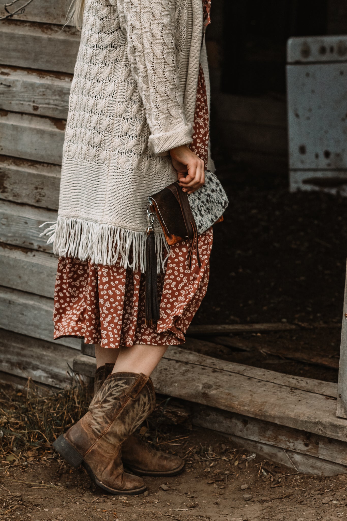 Cowhide Wristlet
